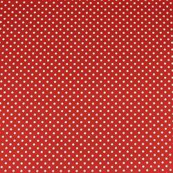Tecido de Algodão Estampado (Meio Metro) - Vermelho e Bola Branca