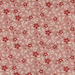 Tecido de Algodão Estampado (Meio Metro) - Floral Rosê e Vermelho