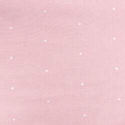 Tecido de Algodão Estampado (Meio Metro) - Rosa e Bolas Brancas