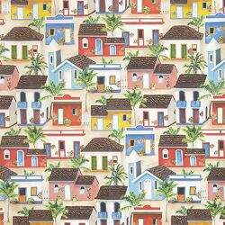 Tecido de Decoração Havana Estampa Digital com Proteção (Meio Metro) - 5726D Casas