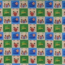 Tecido de Algodão Estampado (Meio Metro) - Patati Patatá Quadriculado Rosto