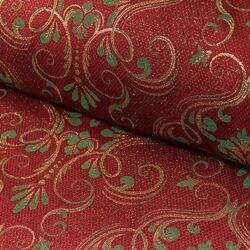 Tecido Jacquard Lurex (Meio Metro) c/ 1,40 mt de Largura - Vermelho e Verde