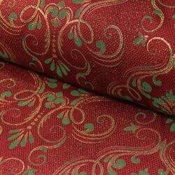 Tecido Jacquard Lurex (Meio Metro) c/ 1,40 mt de Largura - Vermelho e Verde