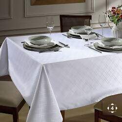 Toalha de Mesa 1,40 x 1,40 mt Döhler Jacquard Requinte II - Branco