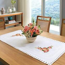 Trilho de Mesa Jacquard Creative 40 cm x 1 mt - Branco