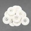 Botão com 4 Furos Leitoso Branco N° 48 - Pct c/ 12 unidades