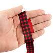 Fita de Cetim Estampada 22 mm Cor 142 Xadrez Vermelho e Preto - Peça c/ 10 mt