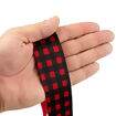 Fita de Gorgurão Estampada 38 mm Cor 008 Xadrez Vermelho e Preto - Peça c/ 10 mt