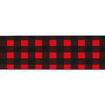 Fita de Gorgurão Estampada 38 mm Cor 008 Xadrez Vermelho e Preto - Peça c/ 10 mt