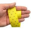 Fita de Gorgurão Estampada 38 mm Linha Glitter Estrelas Cor 036 Amarelo - Peça c/ 10 mt