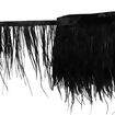 Franja de Plumas de Avestruz (Meio Metro) - Preto