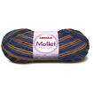 Lã Mollet Multicor 40 gr - Círculo Cor da Lã Mollet Mescla:9952 - Caramelo/Azul/Cinza
