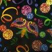 TNT Estampado Supper Largura 1,40m - 1 Metro Cor:Carnaval Fundo Preto