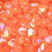 Miçanga Entremeio 10 mm Coração Irisado - Pct c/ 25 gr Cor da Miçanga:Laranja Transparente Irisado
