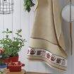 Pano de Copa Felpudo Jacquard Picnic Liso 45x70cm com Faixa para Bordar Cor:Louças Bege