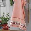Pano de Copa Felpudo Jacquard Picnic Liso 45x70cm com Faixa para Bordar Cor:Morangos Rosa