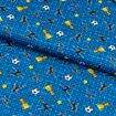 Tecido de Algodão Estampa Digital (Meio Metro) - Copa do Mundo Fundo Azul