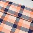 Tecido de Algodão Estampado (Meio Metro) - Xadrez Laranja e Marinho