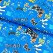 Tecido de Algodão Estampado (Meio Metro) - Game Fundo Azul