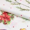 Tecido de Algodão Estampado (Meio Metro) - Natal Poinsétias e Pássaros