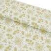 Tecido de Algodão Estampado (Meio Metro) - 2652 Natal Floral Branco e Dourado
