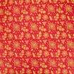 Tecido de Algodão Estampado (Meio Metro) - 2650 Natal Floral Vermelho e Dourado