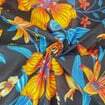 Tecido Chita 100% Algodão 0,50mx1,40m - Ref. 3207V1 Preto/Azul/Laranja