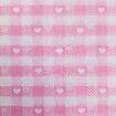 Tecido Popeline 100% Algodão Xadrez Rosa e Branco com Corações 1 Metro