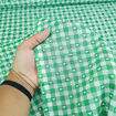 Tecido Popeline 100% Algodão Xadrez Verde e Branco com Corações 1 Metro