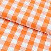 Tecido Xadrez 20mm 100% Algodão Fio Tinto 0,50x1,50m Cor:1130 Laranja e Branco