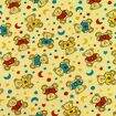 Tecido Flanela Estampado 0,50 x 0,80 mt - Ursinhos Fundo Amarelo