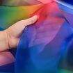 Tecido Organza Multicor Degradê Arco-íris - 1 Metro