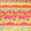 Tecido de Algodão Estampado (Meio Metro) - 2642 Coleção Frutas Realistas Faixas