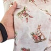 Tecido de Algodão Estampado (Meio Metro) - Páscoa Coelhinhos Fundo Rosê