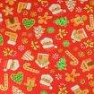 Tecido de Algodão Estampado (Meio Metro) - 2302 Natal Docinhos Feliz Natal