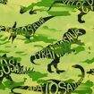 Tecido de Algodão Estampa Digital (Meio Metro) - Dinossauros Fundo Verde