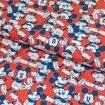 Tecido de Algodão Estampado (Meio Metro) - Coleção Disney Mickey Mouse Fundo Vermelho