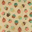 Tecido de Algodão Estampado (Meio Metro) - Cupcake Fundo Bege