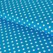 Tecido de Algodão Estampado (Meio Metro) - Turquesa e Bola Branca