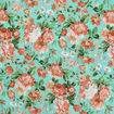 Tecido de Algodão Estampado (Meio Metro) - Floral Coral/Verde
