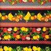 Tecido de Algodão Estampado (Meio Metro) - Faixas Frutas