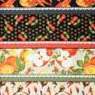 Tecido de Algodão Estampado 0,55x1,50m - Faixas Frutas e Legumes
