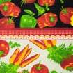 Tecido de Algodão Estampado 0,55x1,50m - Faixas Legumes