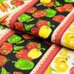 Tecido de Algodão Estampado 0,55x1,50m - Faixas Legumes
