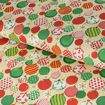 Tecido de Algodão Estampado (Meio Metro) - Natal Bola Natalina Bege