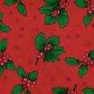Tecido de Algodão Estampado (Meio Metro) - Holly Pequeno Vermelho