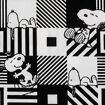 Tecido de Algodão Estampado (Meio Metro) - Snoopy Geométrico B&W