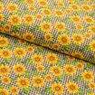 Tecido Tricoline Estampado Xadrez com Girassol 0,50x1,50m