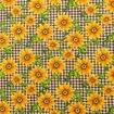 Tecido Tricoline Estampado Xadrez com Girassol 0,50x1,50m Cor:Girassol com Xadrez Marrom