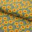 Tecido Tricoline Estampado Xadrez com Girassol 0,50x1,50m